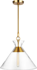 Atlantic Wide Pendant Burnished Brass