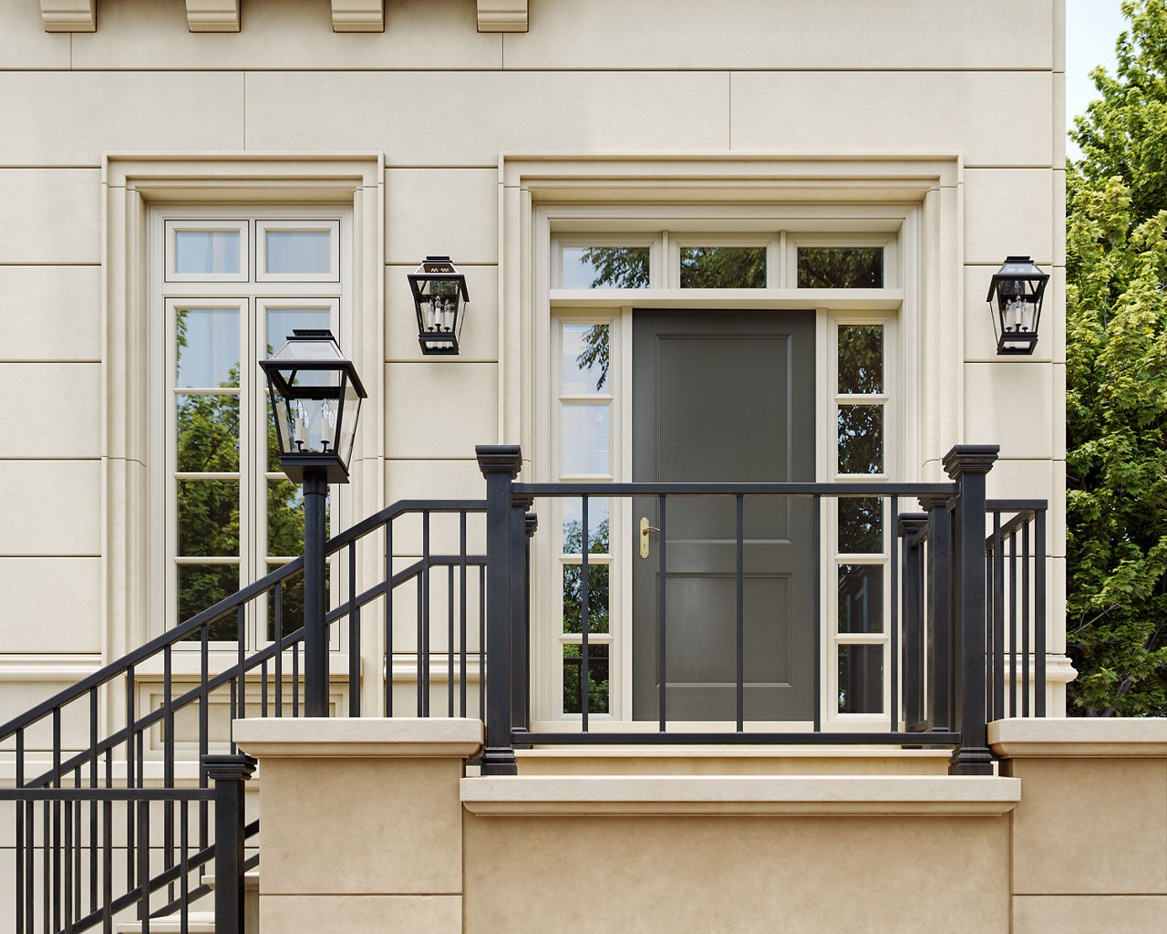 Falmouth Medium Outdoor Wall Lantern | Dark Weathered Zinc
