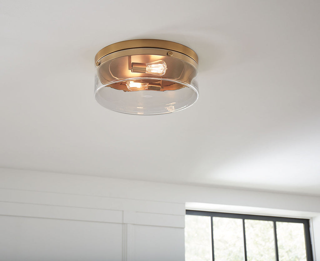 Garrett Large Flush Mount | Burnished Brass