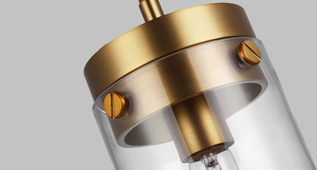 Garrett Medium Cylinder Pendant Burnished Brass