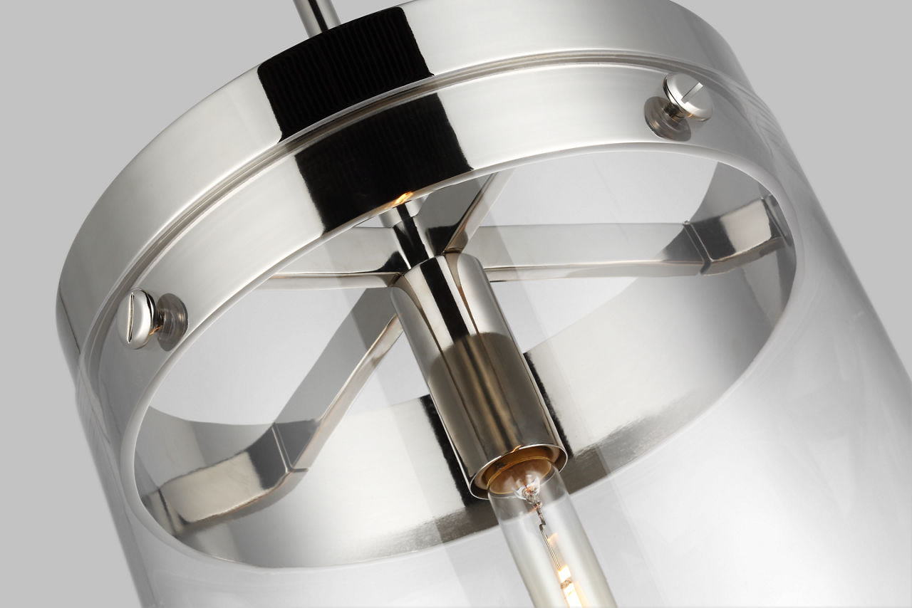 Garrett Large Cylinder Pendant Polished Nickel