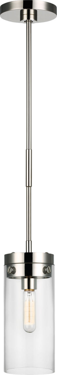 Garrett Medium Cylinder Pendant Polished Nickel