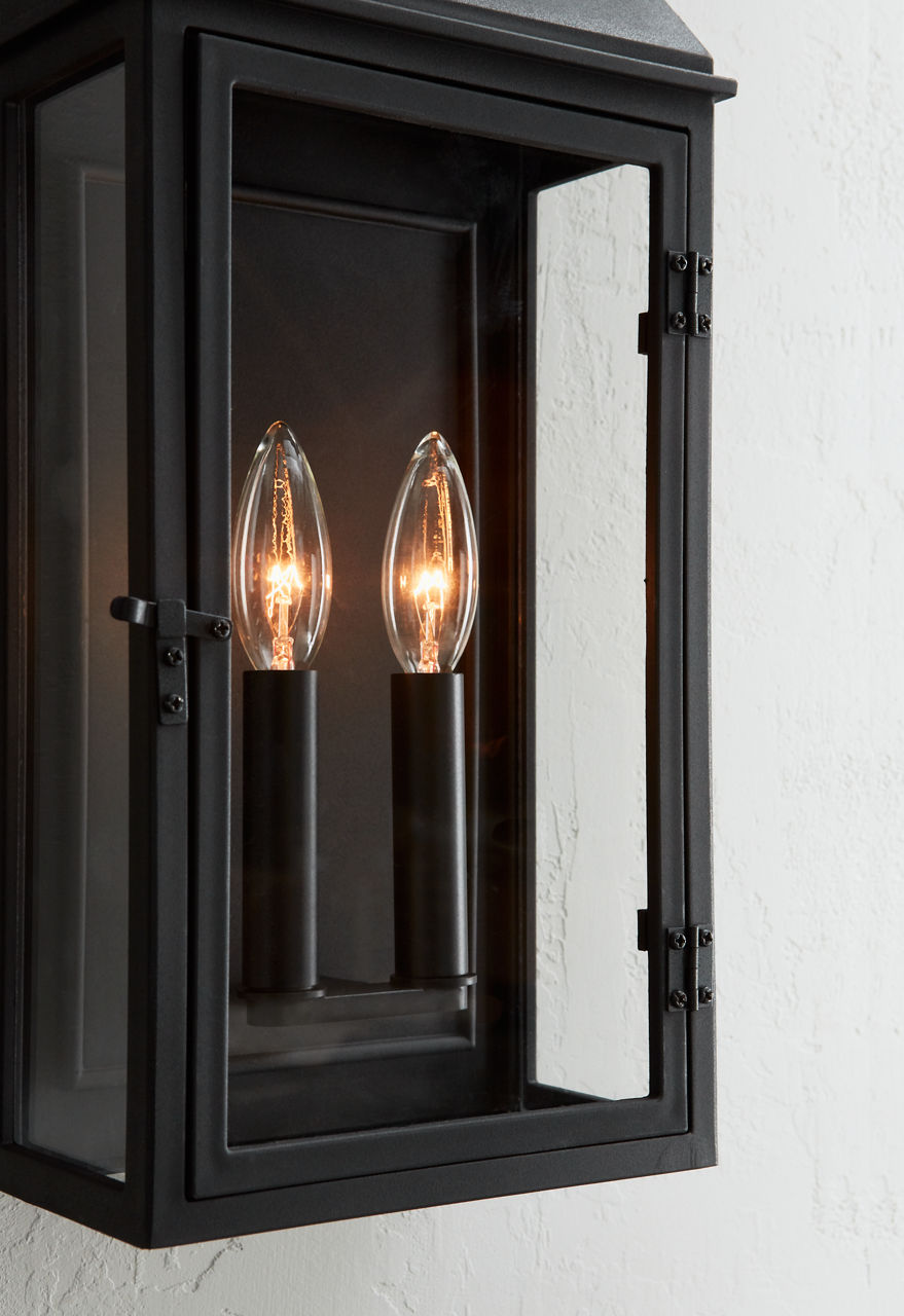 Hingham Medium Outdoor Wall Lantern | Textured Black
