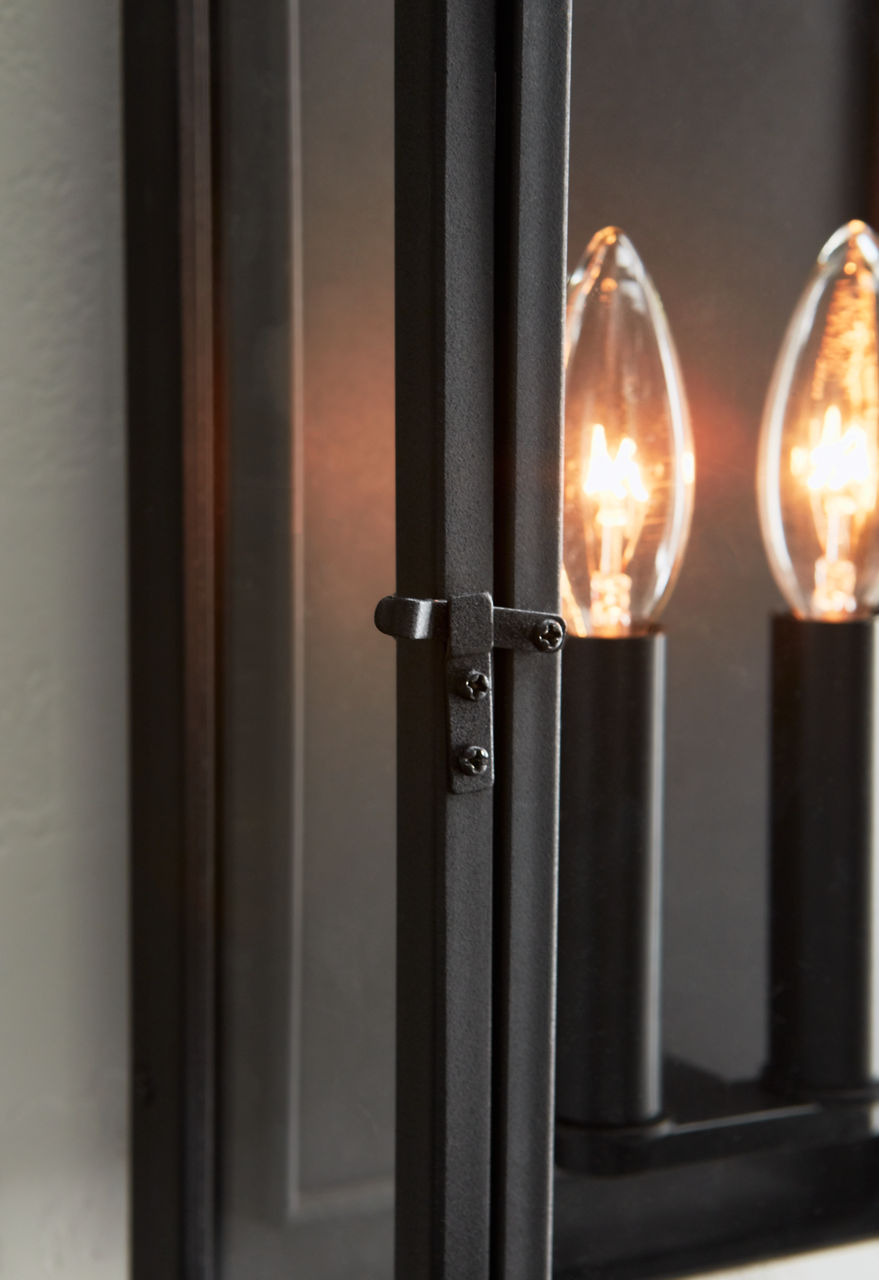 Hingham Medium Outdoor Wall Lantern | Textured Black