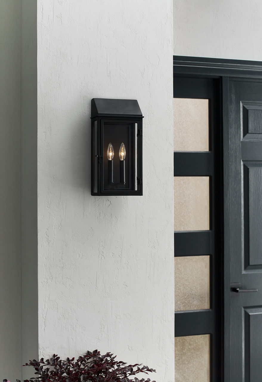 Hingham Medium Outdoor Wall Lantern | Textured Black