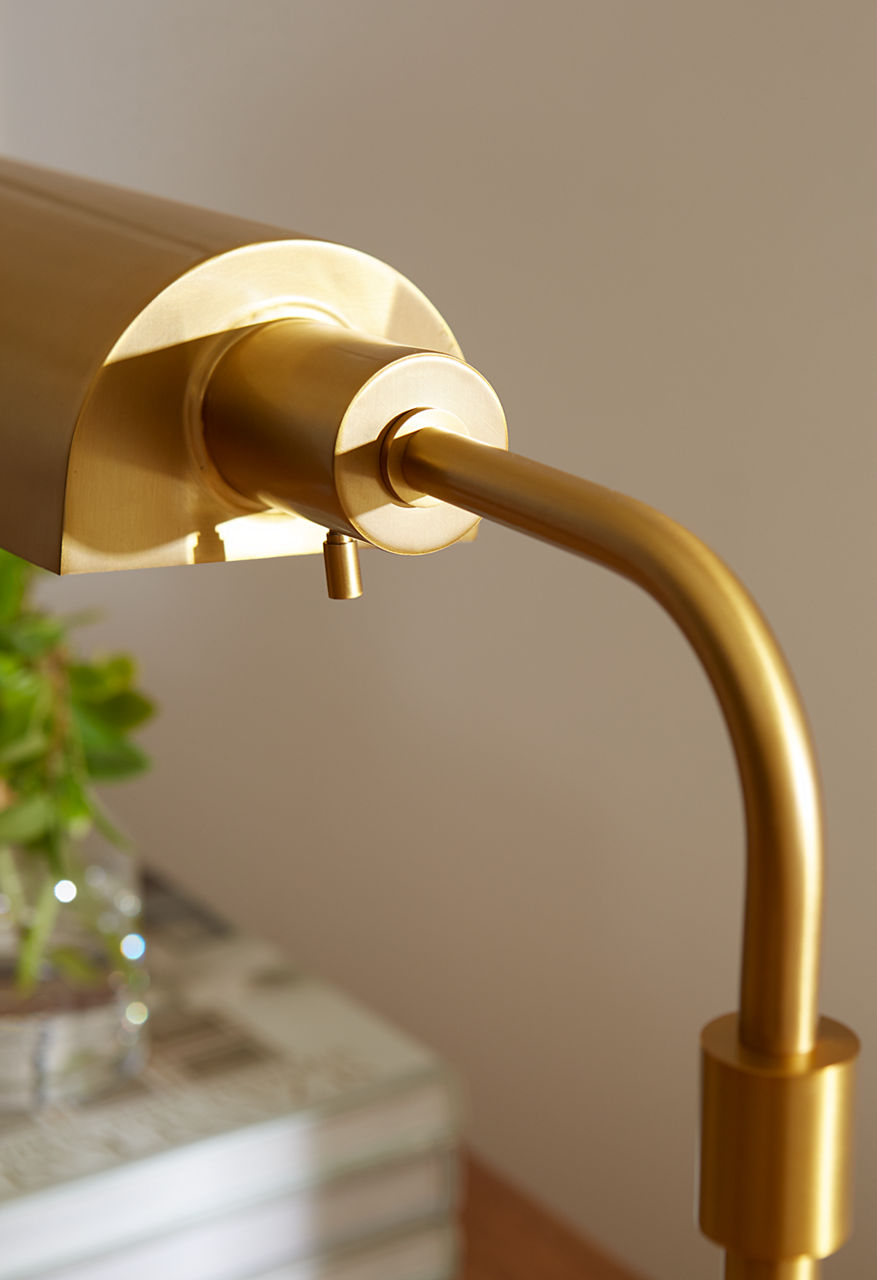 Kenyon Task Table Lamp Burnished Brass Bulbs Inc