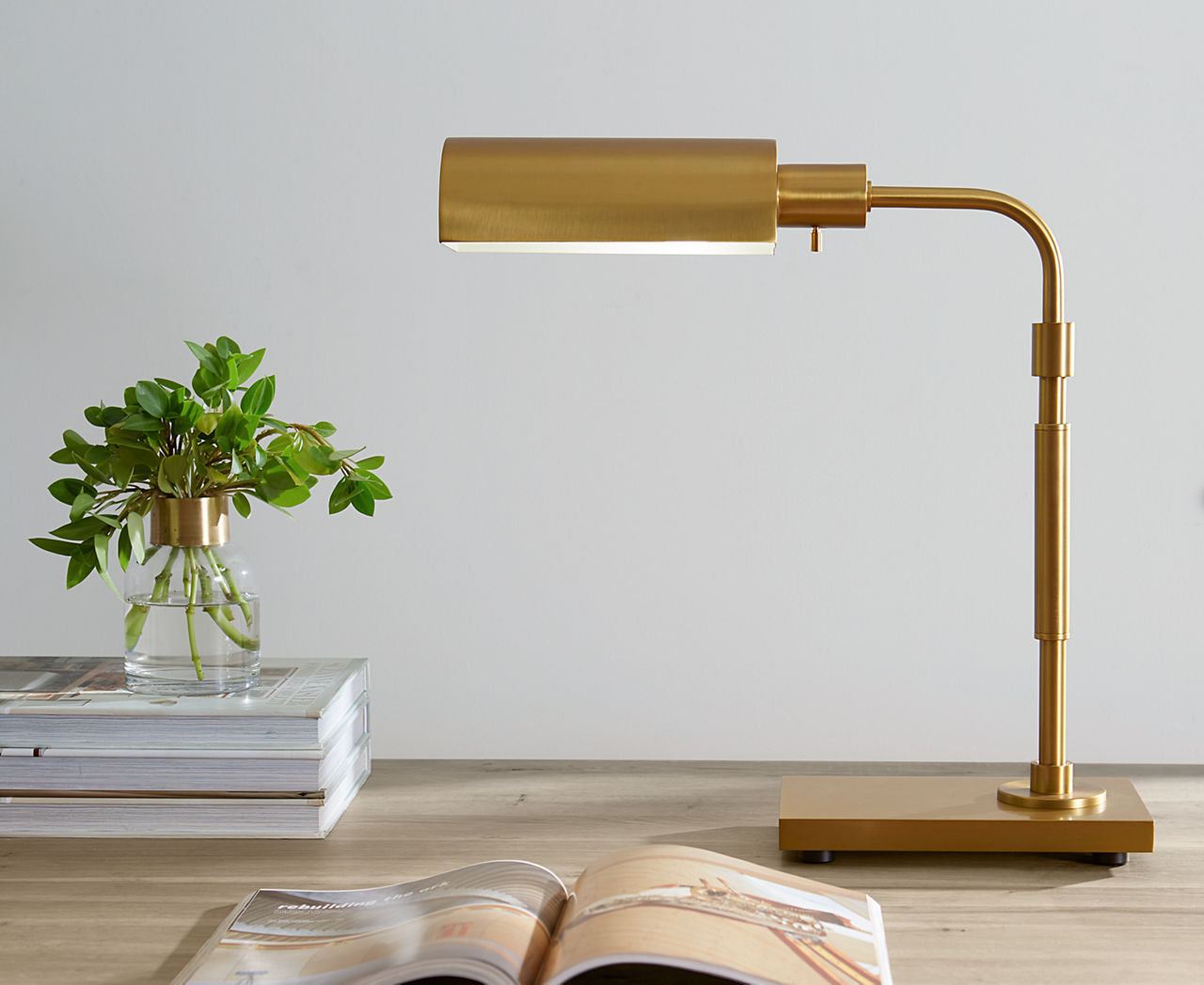 Kenyon Task Table Lamp Burnished Brass Bulbs Inc