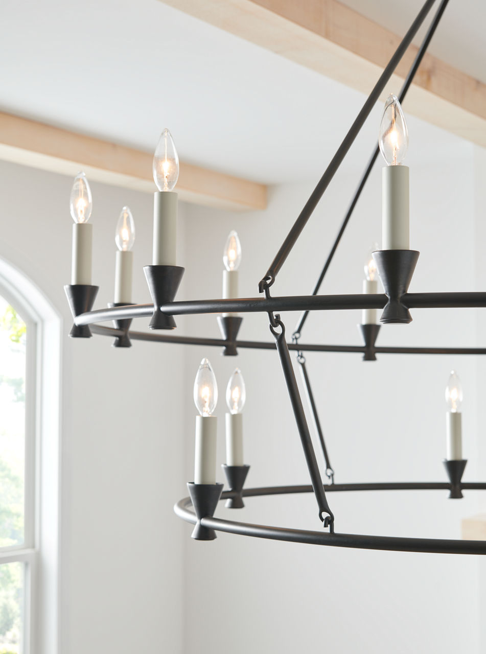 Keystone Large Chandelier Aged Iron