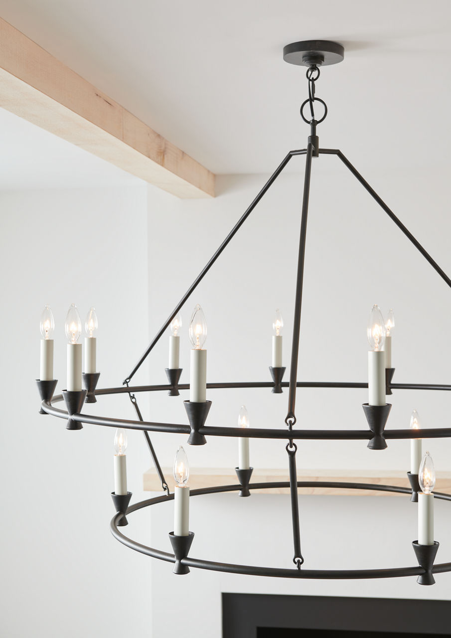 Keystone Large Chandelier Aged Iron