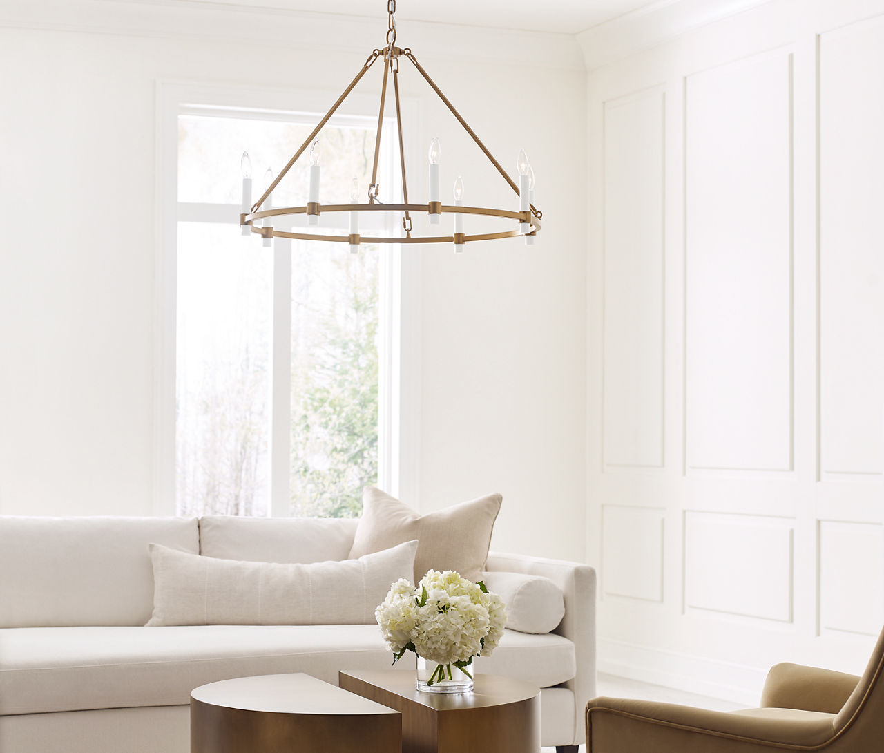 Marston Large Chandelier Burnished Brass