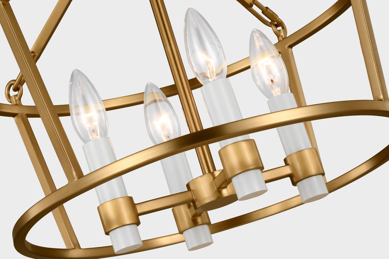 Marston Semi Flush Mount Burnished Brass