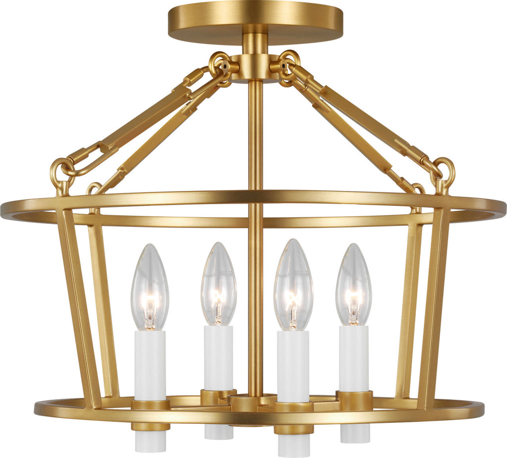 Marston Semi Flush Mount Burnished Brass