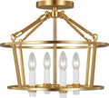 Marston Semi Flush Mount Burnished Brass