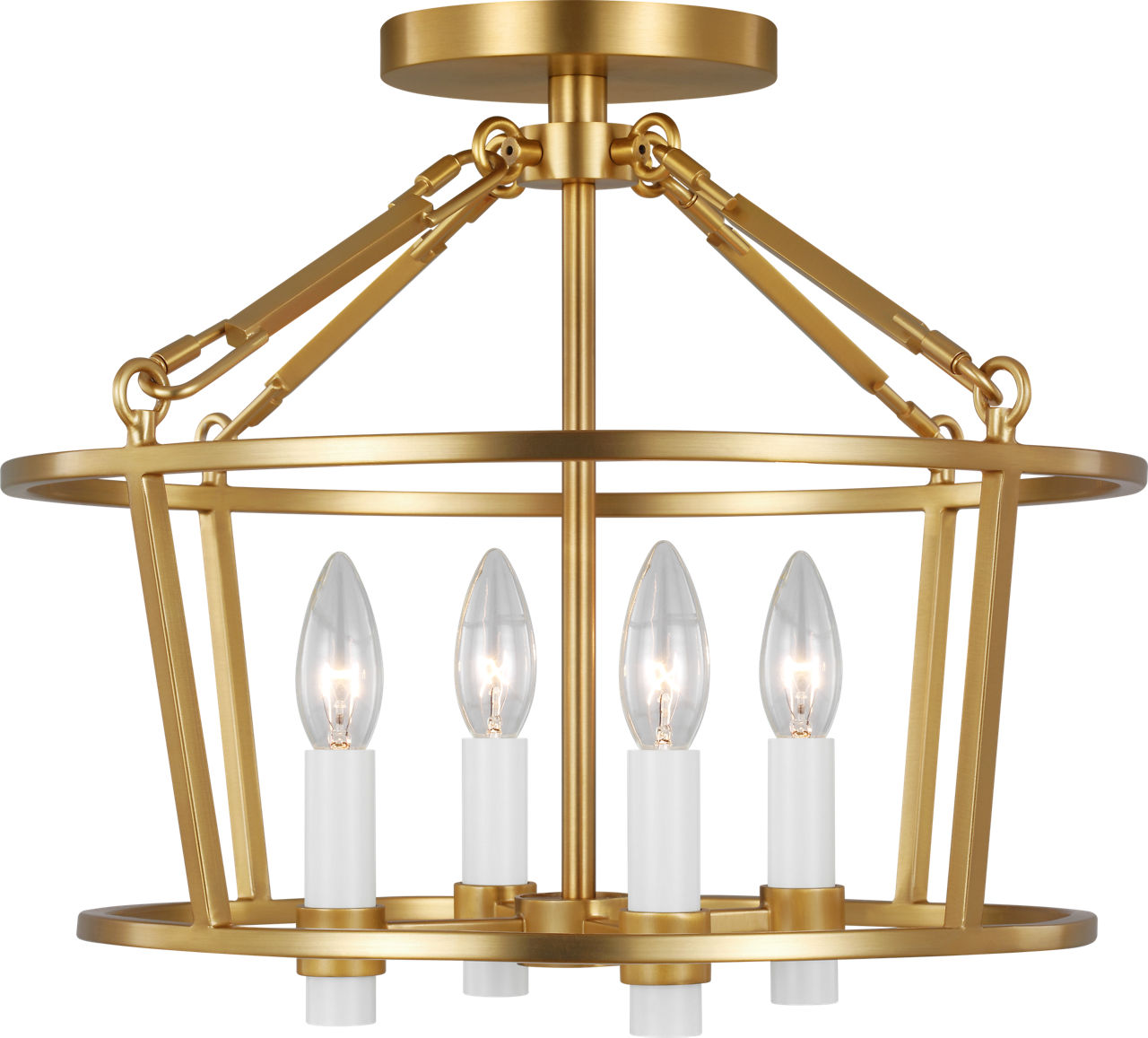 Marston Semi Flush Mount Burnished Brass