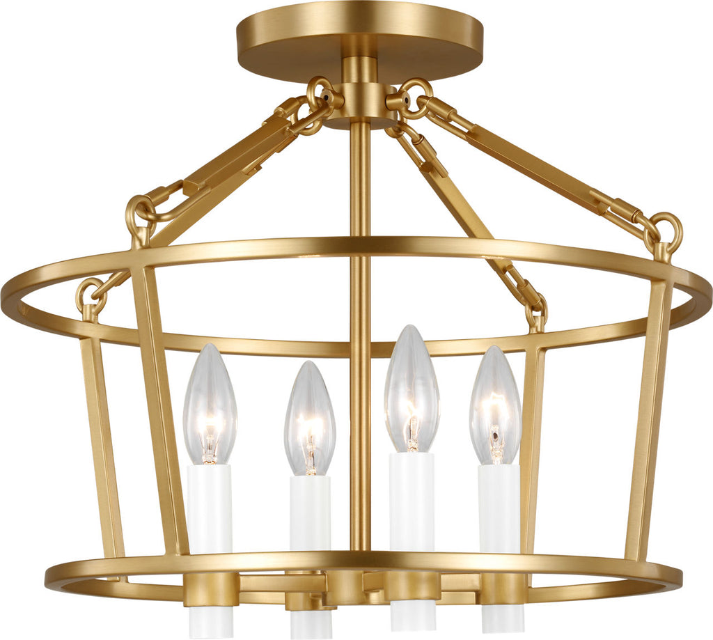 Marston Semi Flush Mount Burnished Brass