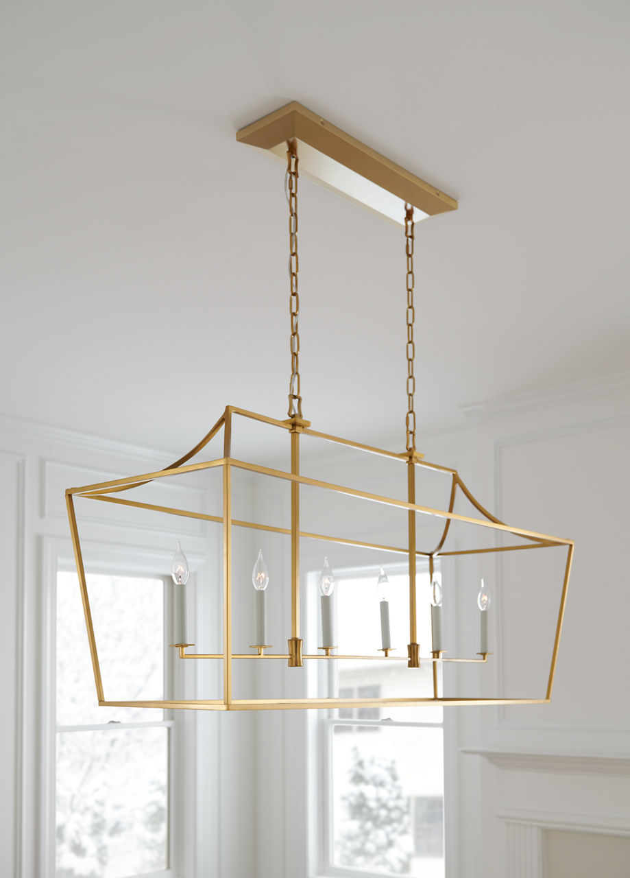 Southold Linear Lantern Burnished Brass