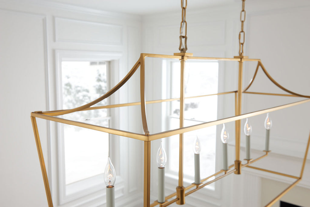 Southold Linear Lantern Burnished Brass