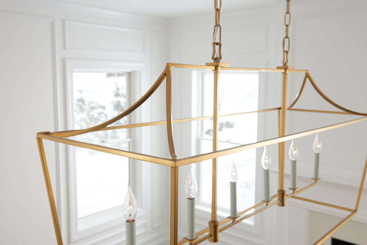 Southold Linear Lantern Burnished Brass