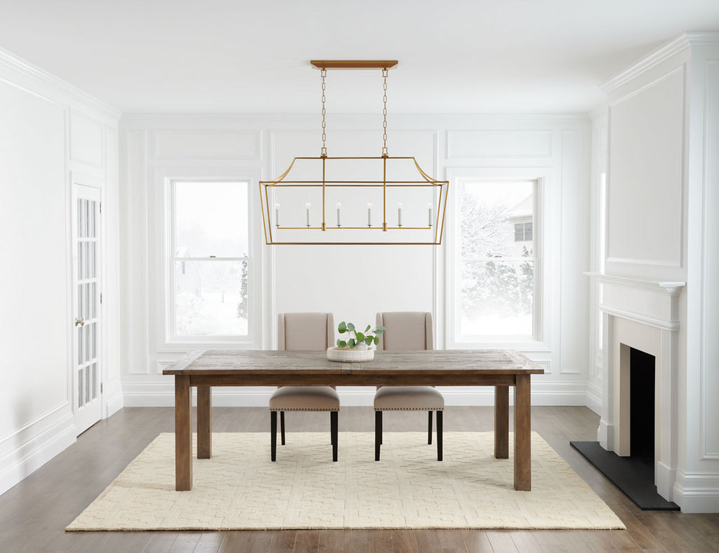 Southold Linear Lantern Burnished Brass