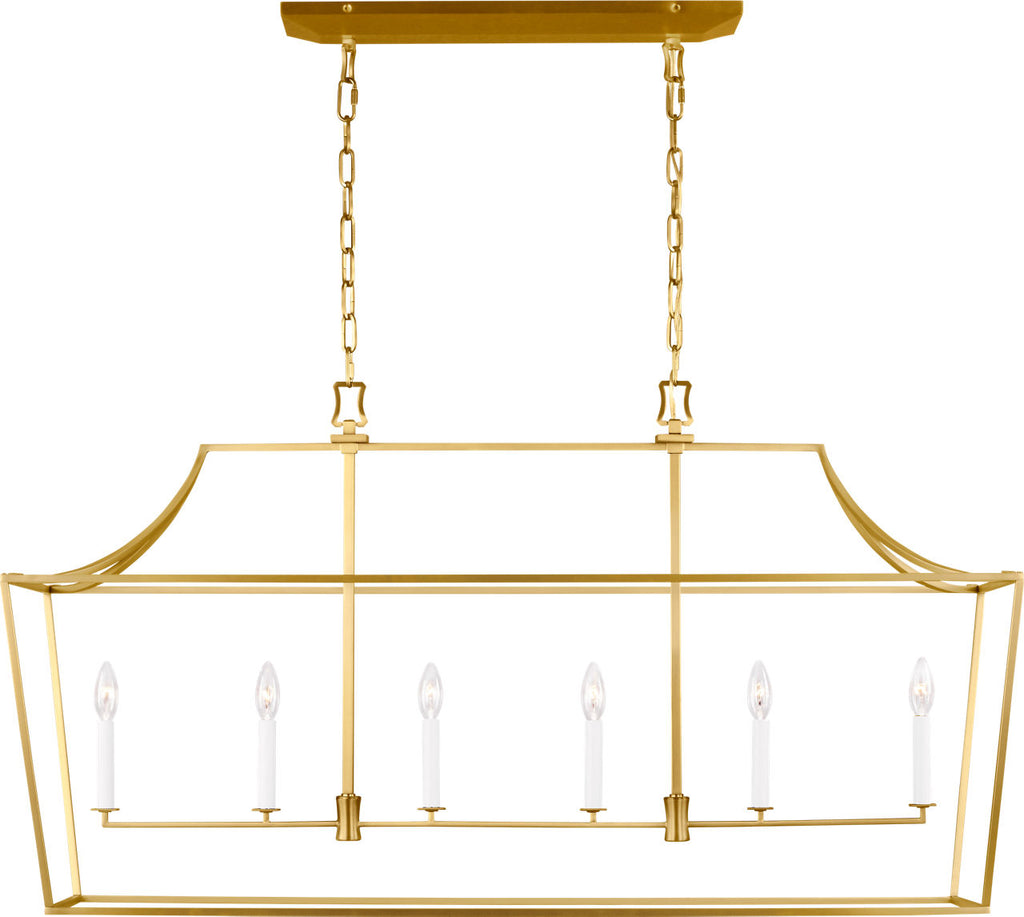 Southold Linear Lantern Burnished Brass