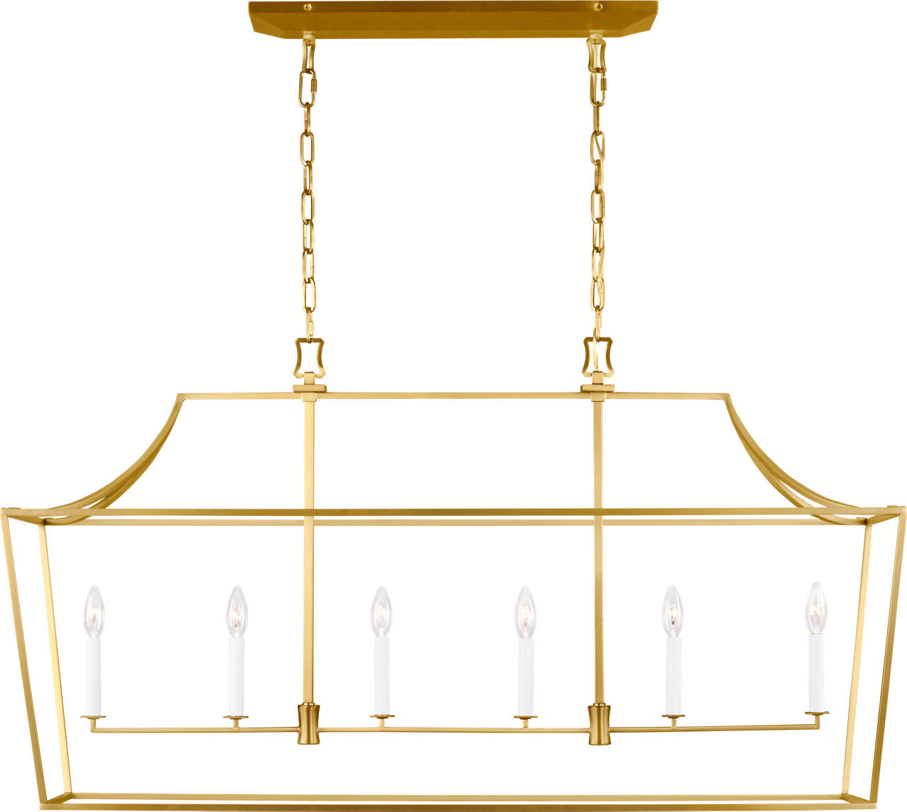 Southold Linear Lantern Burnished Brass