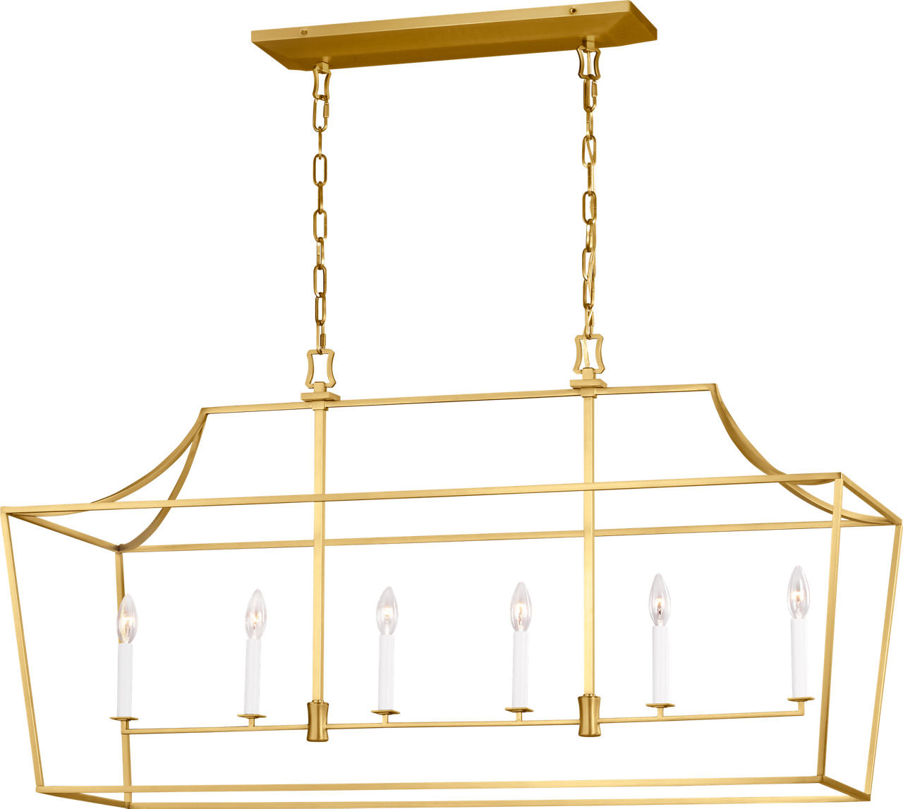 Southold Linear Lantern Burnished Brass