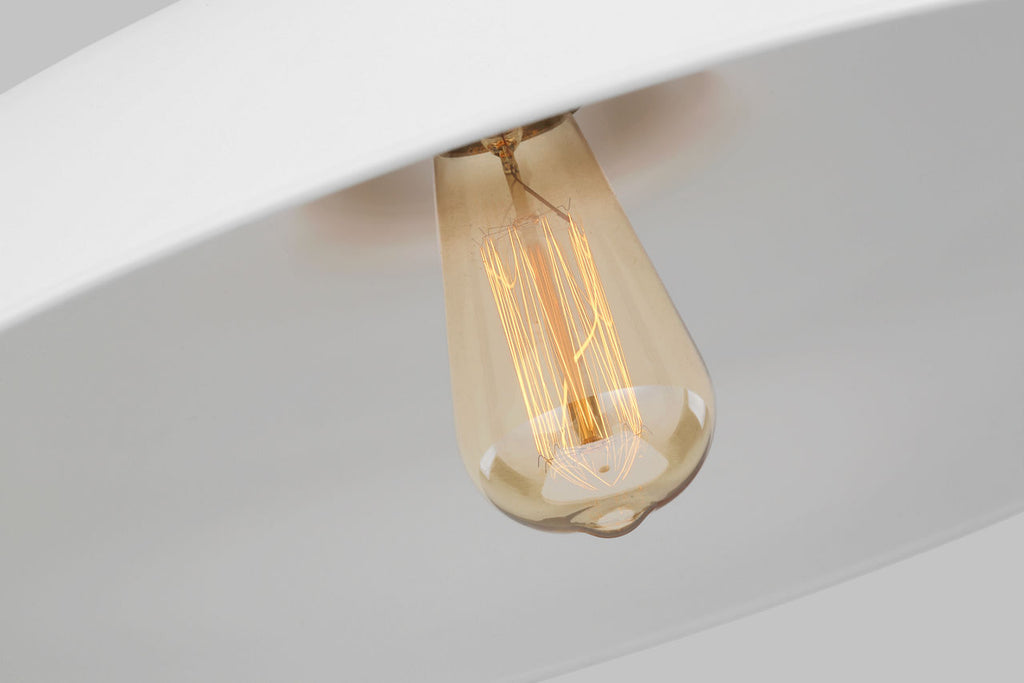 Wellfleet Medium Wide Pendant Matte White and Burnished Brass