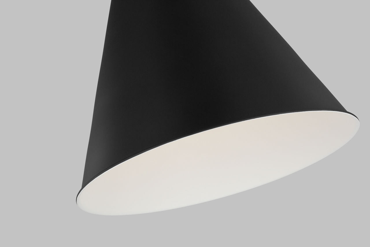 Wellfleet Large Cone Pendant Midnight Black and Burnished Brass