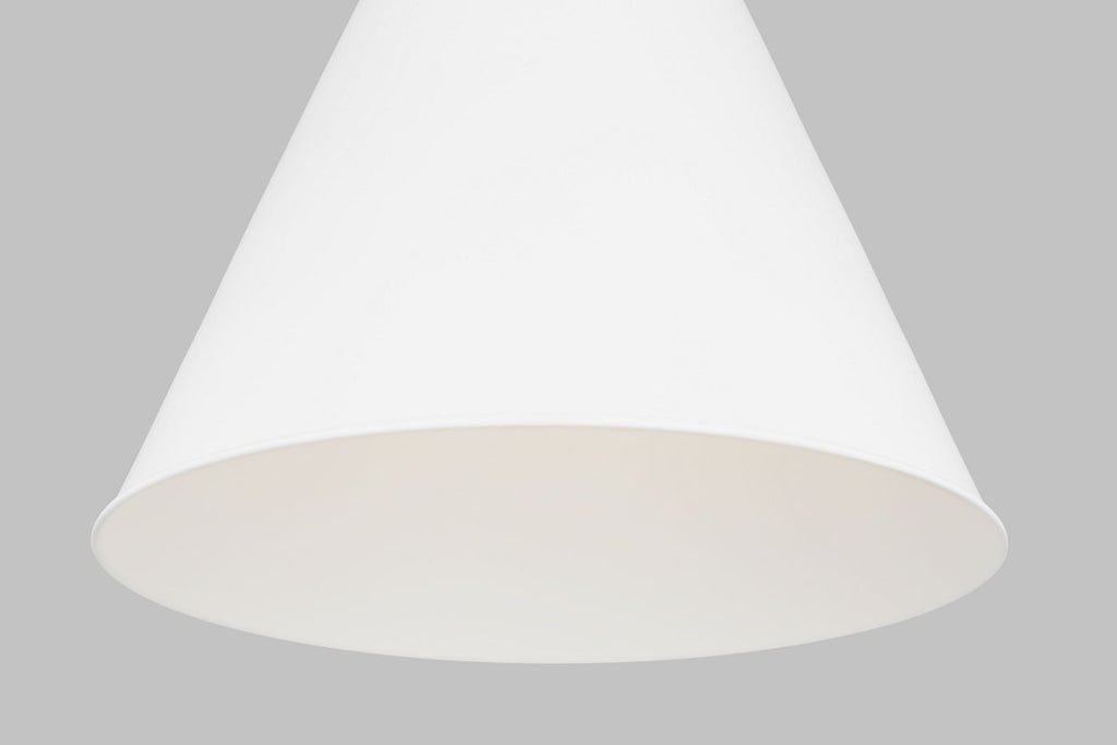Wellfleet Large Cone Pendant Matte White and Polished Nickel