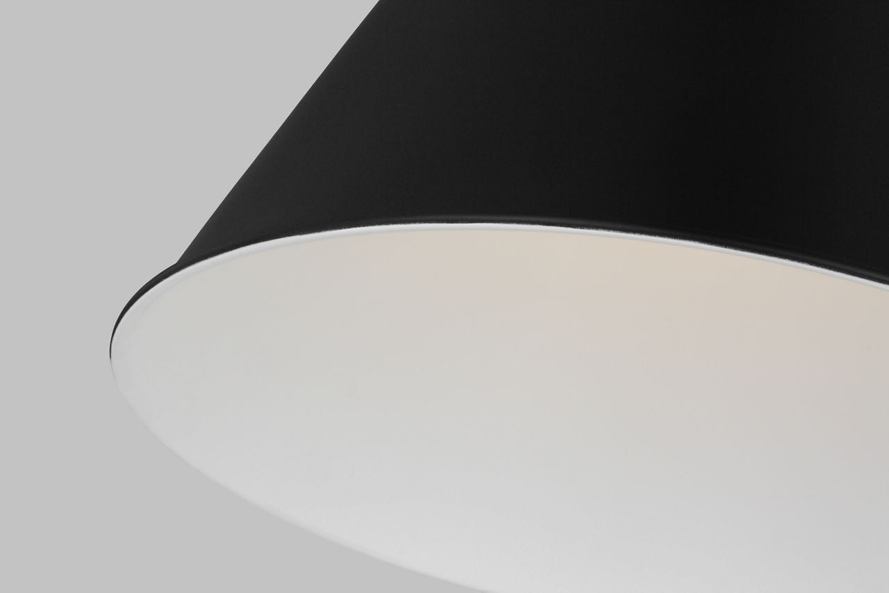 Wellfleet Medium Cone Pendant Midnight Black and Polished Nickel
