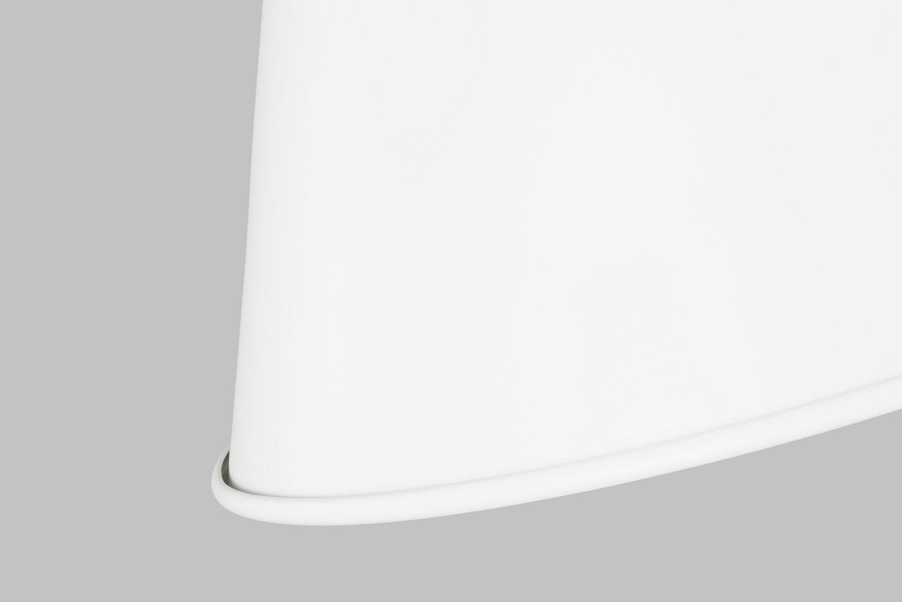 Wellfleet Medium Cone Pendant Matte White and Polished Nickel