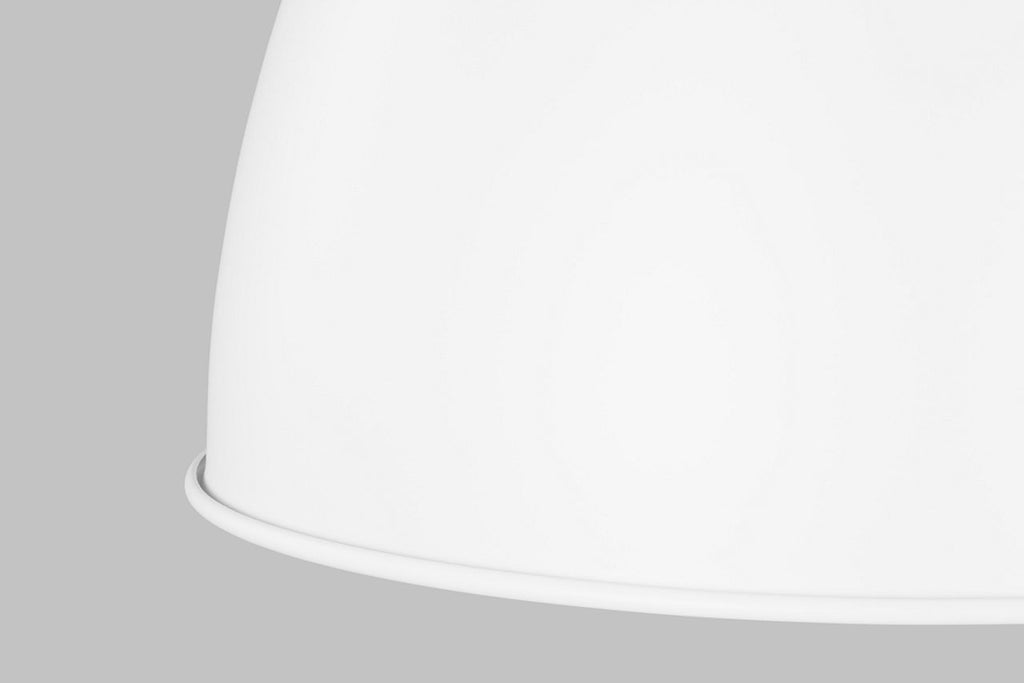 Wellfleet Medium Dome Pendant Matte White and Polished Nickel