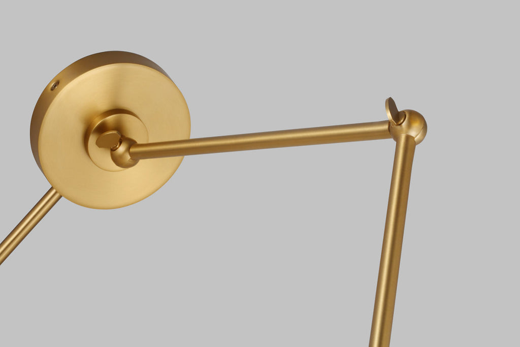 Wellfleet Double Arm Cone Task Sconce Midnight Black and Burnished Brass