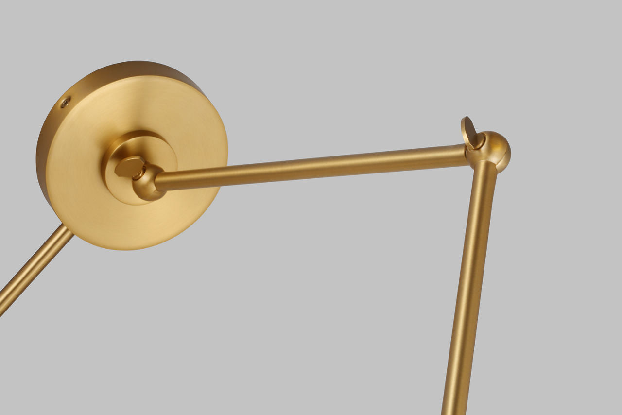 Wellfleet Double Arm Cone Task Sconce Midnight Black and Burnished Brass
