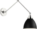 Wellfleet Double Arm Dome Task Sconce Midnight Black and Polished Nickel