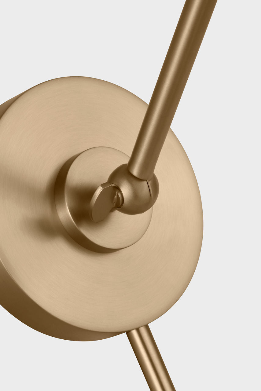Wellfleet One-Arm Cone Sconce | Burnished Brass | Matte White Shade
