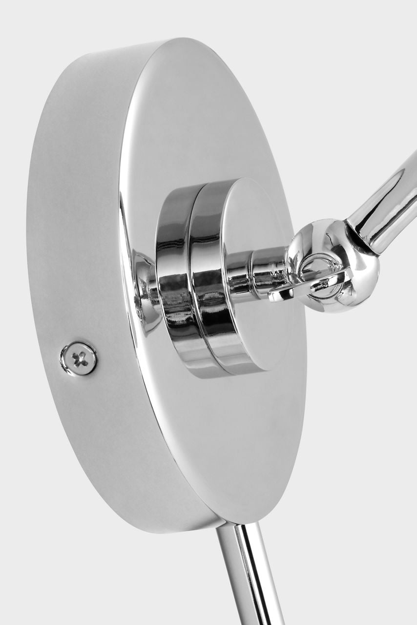 Wellfleet Single Arm Cone Task Sconce Matte White and Polished Nickel