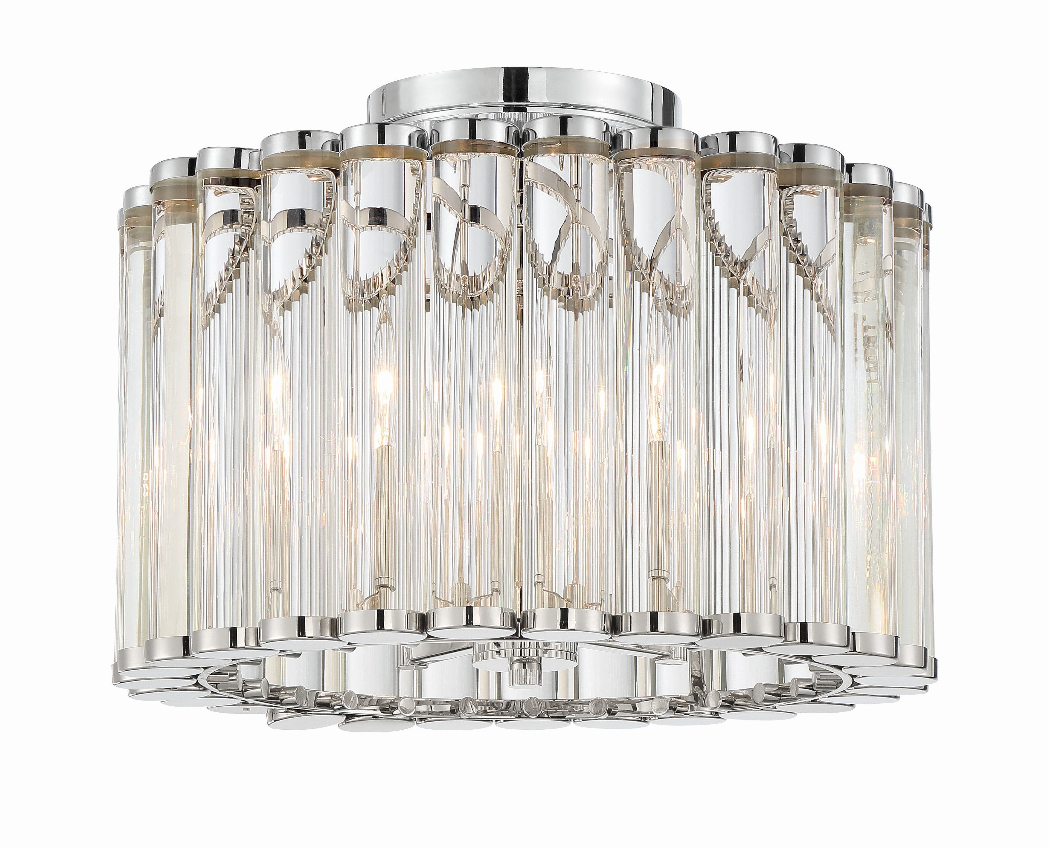 Libby Langdon Elliot 15.25'' Polished Nickel Semi Flush Mount