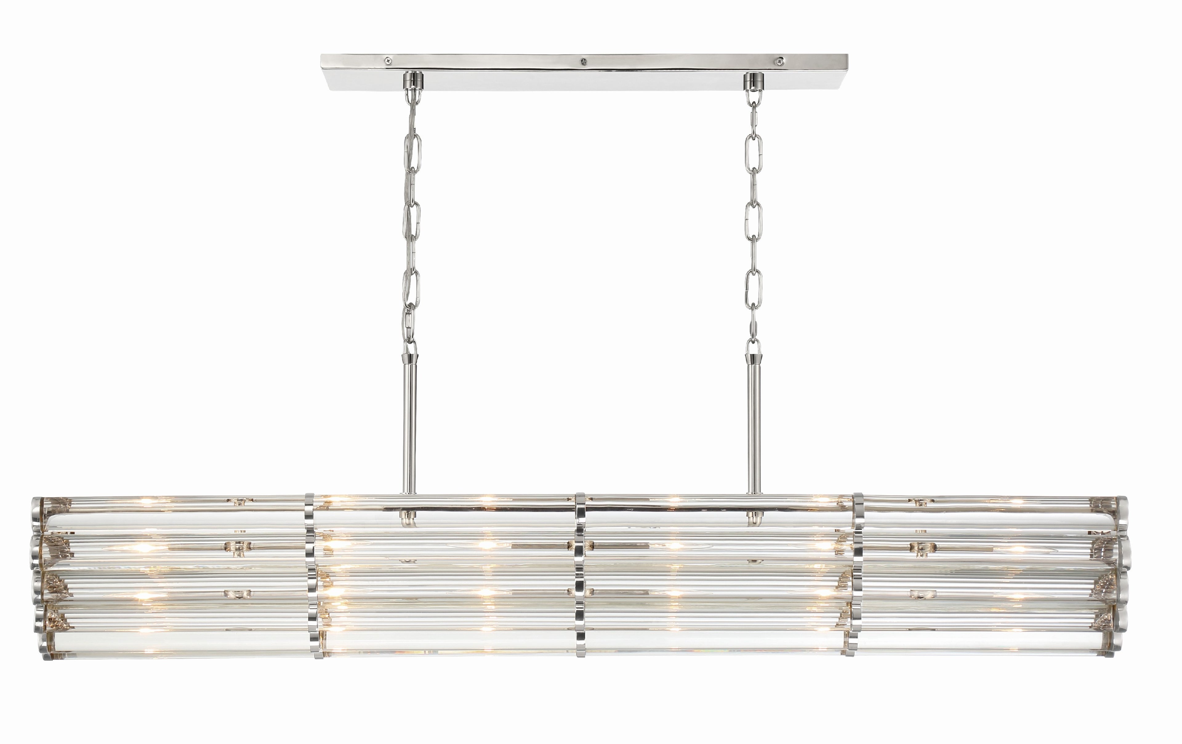 Libby Langdon Elliot 48'' Polished Nickel Linear Chandelier