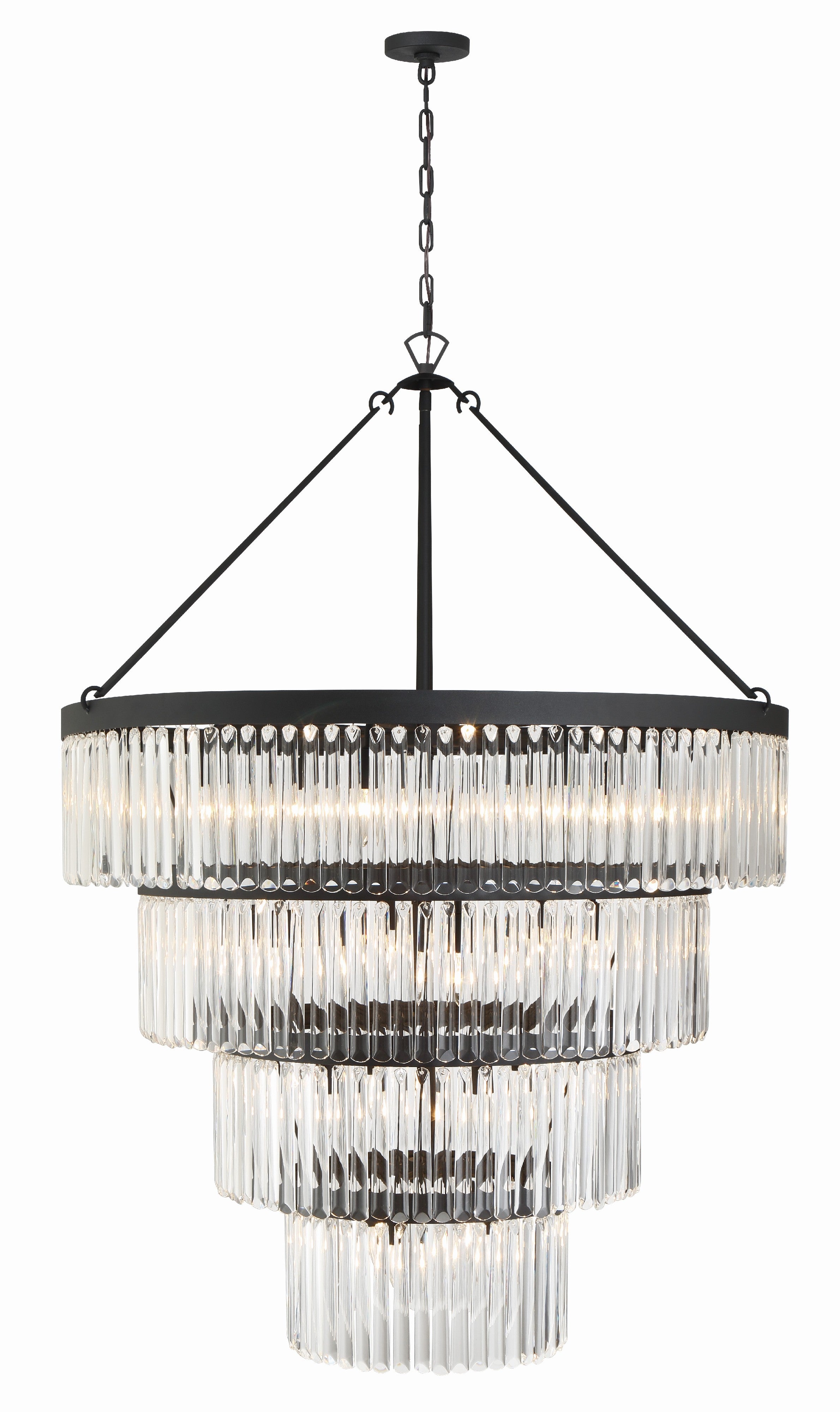 Emory 40'' Black Forged Chandelier