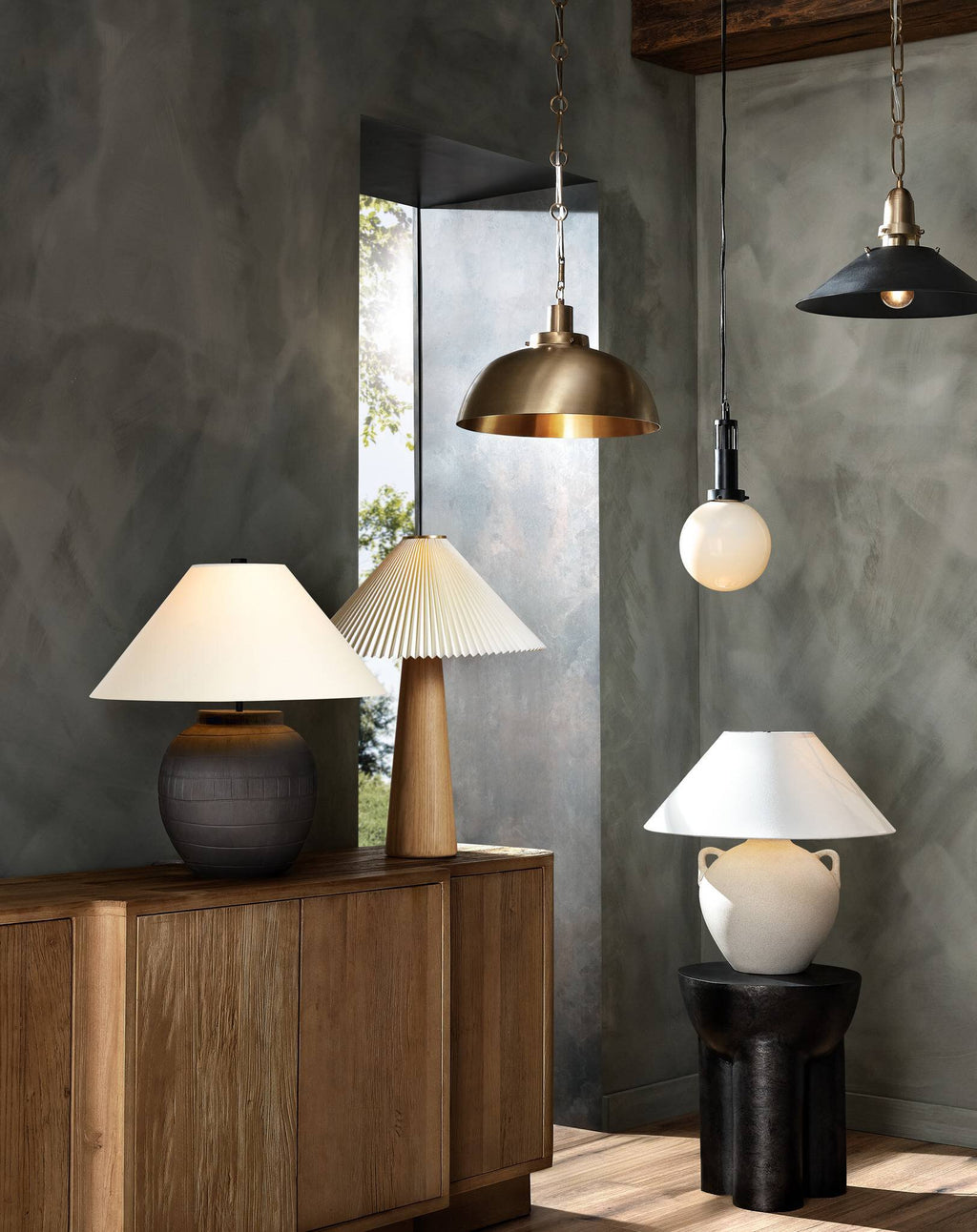 Nora Table Lamp - Light Oak
