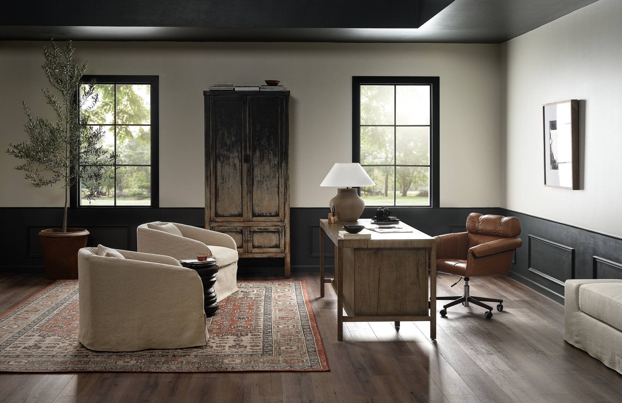 Suspension Desk - Rustic Grey Veneer