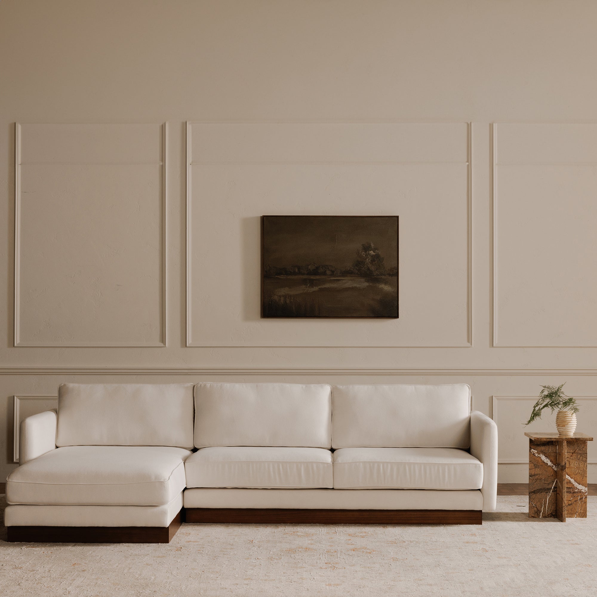 Vernon Left Sectional White