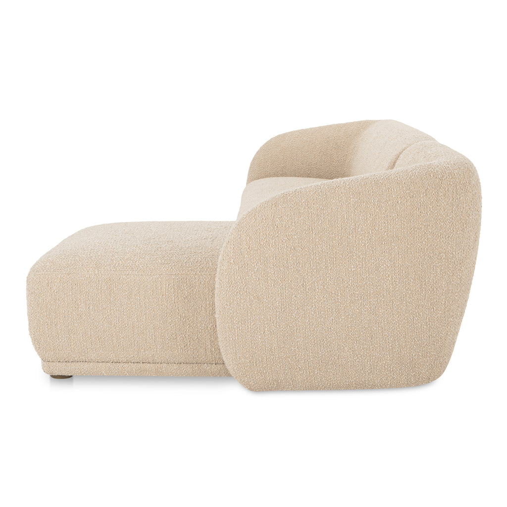 Faye Right Sectional Beige Boucle