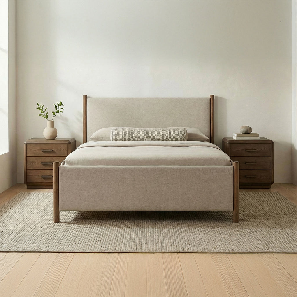 Warren King Bed Beige