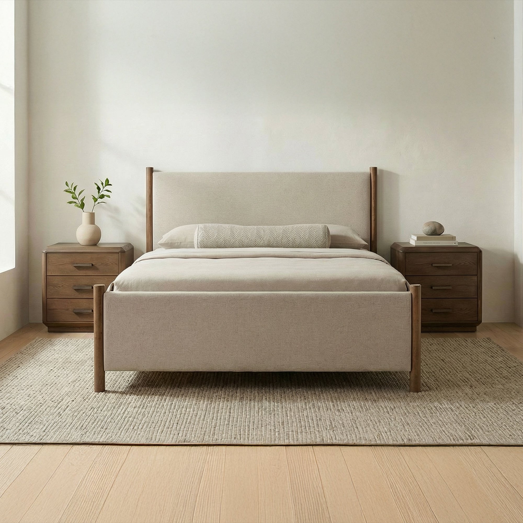 Warren King Bed Beige
