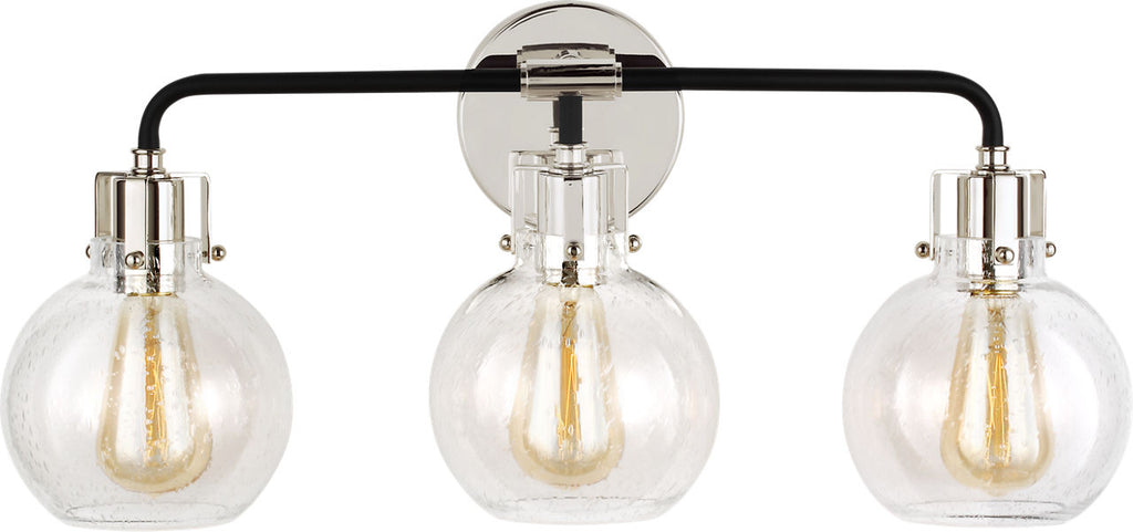 Clara 3 - Light Vanity | Polished Nickel/Textured Black