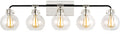 Clara 5 - Light Vanity | Polished Nickel/Textured Black