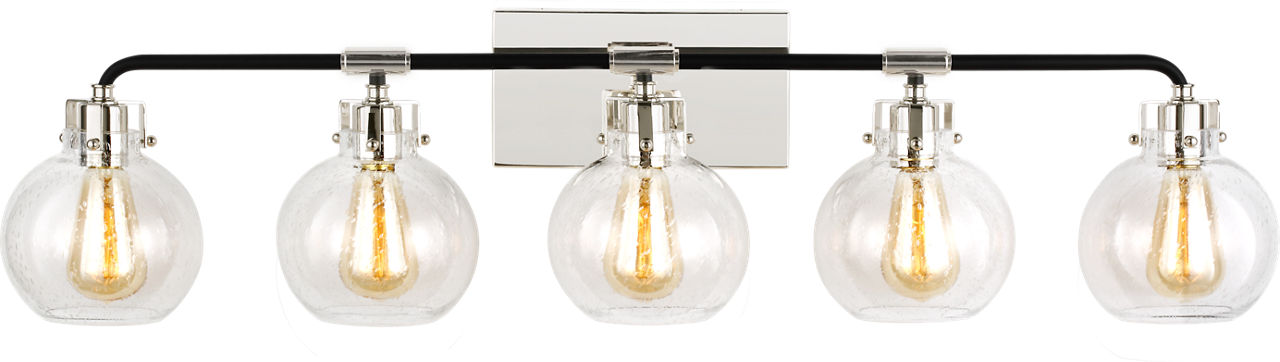 Clara 5 - Light Vanity | Polished Nickel/Textured Black
