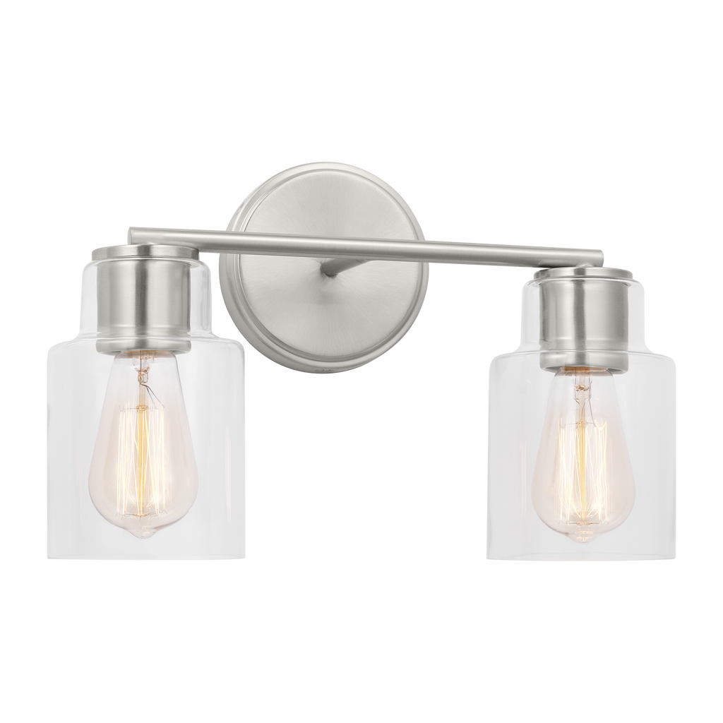 Sayward 2-Light Bath Sconce | Brushed Steel Bulb(s) Not Included